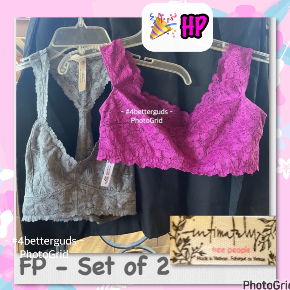 New SET 2 Intimately by Free People Lace Bralettes Bras S|P Small Petite